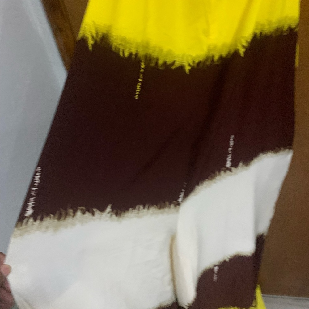 Yellow and Brown Colorblock Dress